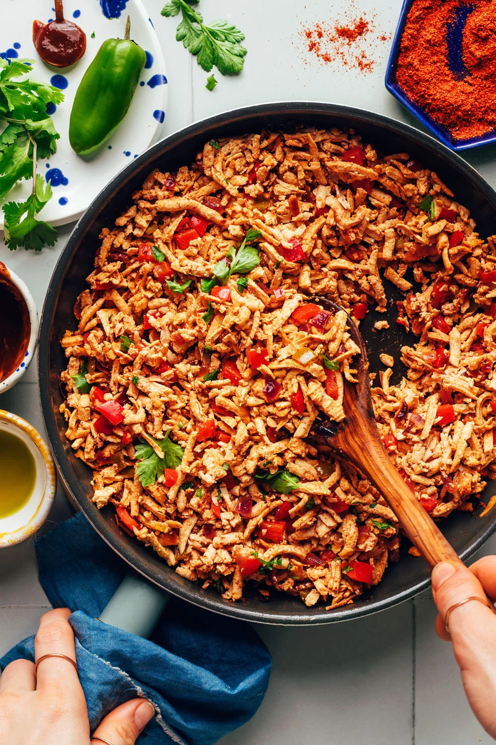 Smoku Shredded Tofu 6 captured by Ana Stanciu for Minimalist Baker - showcasing high-end culinary styling.